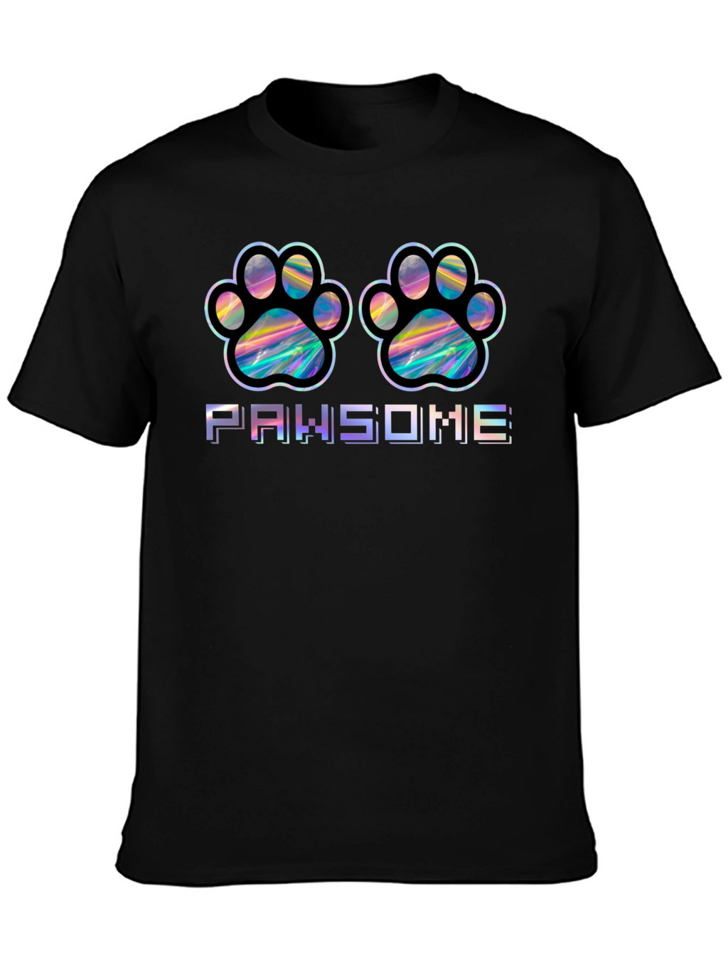 Pawsome Holographic Paw Print T-Shirt