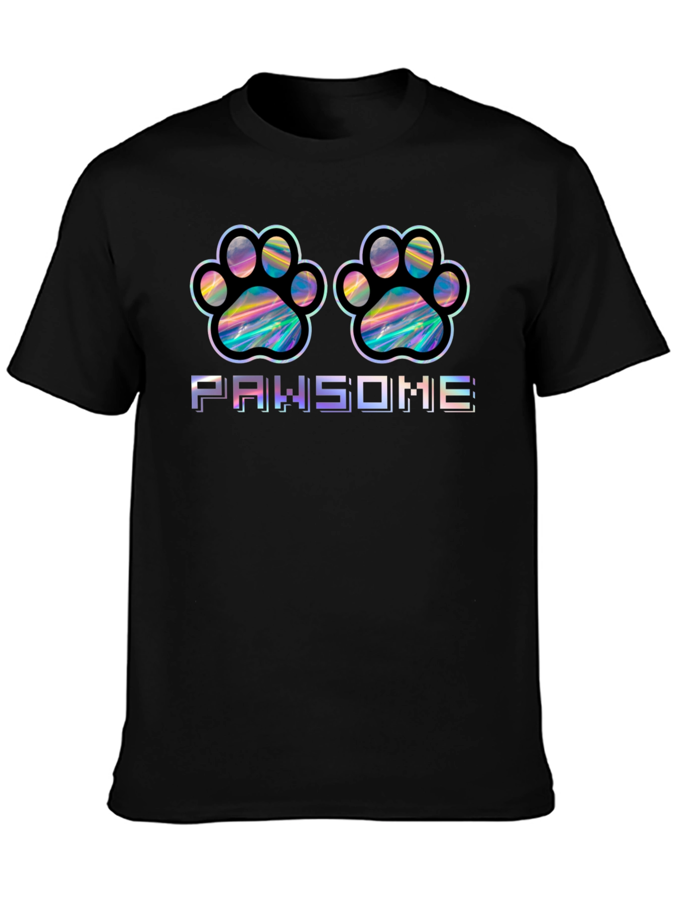 Pawsome Holographic Paw Print T-Shirt