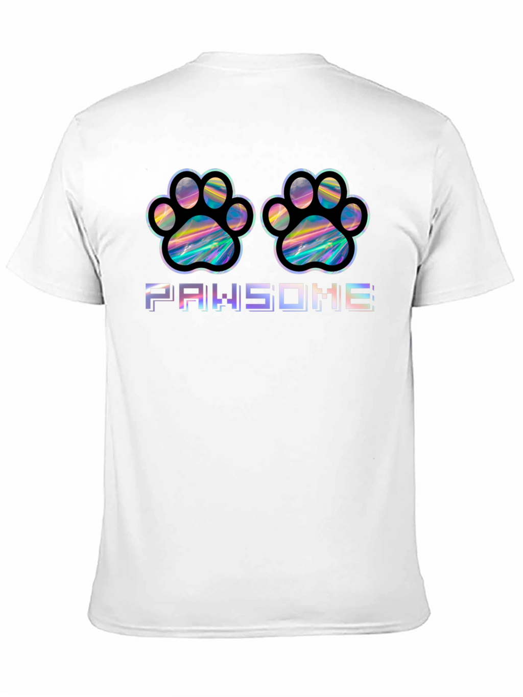 Pawsome Holographic Paw Print T-Shirt