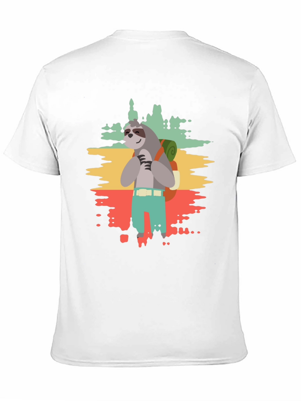Sloth Hiker Graphic Tee - Mens Black T-Shirt