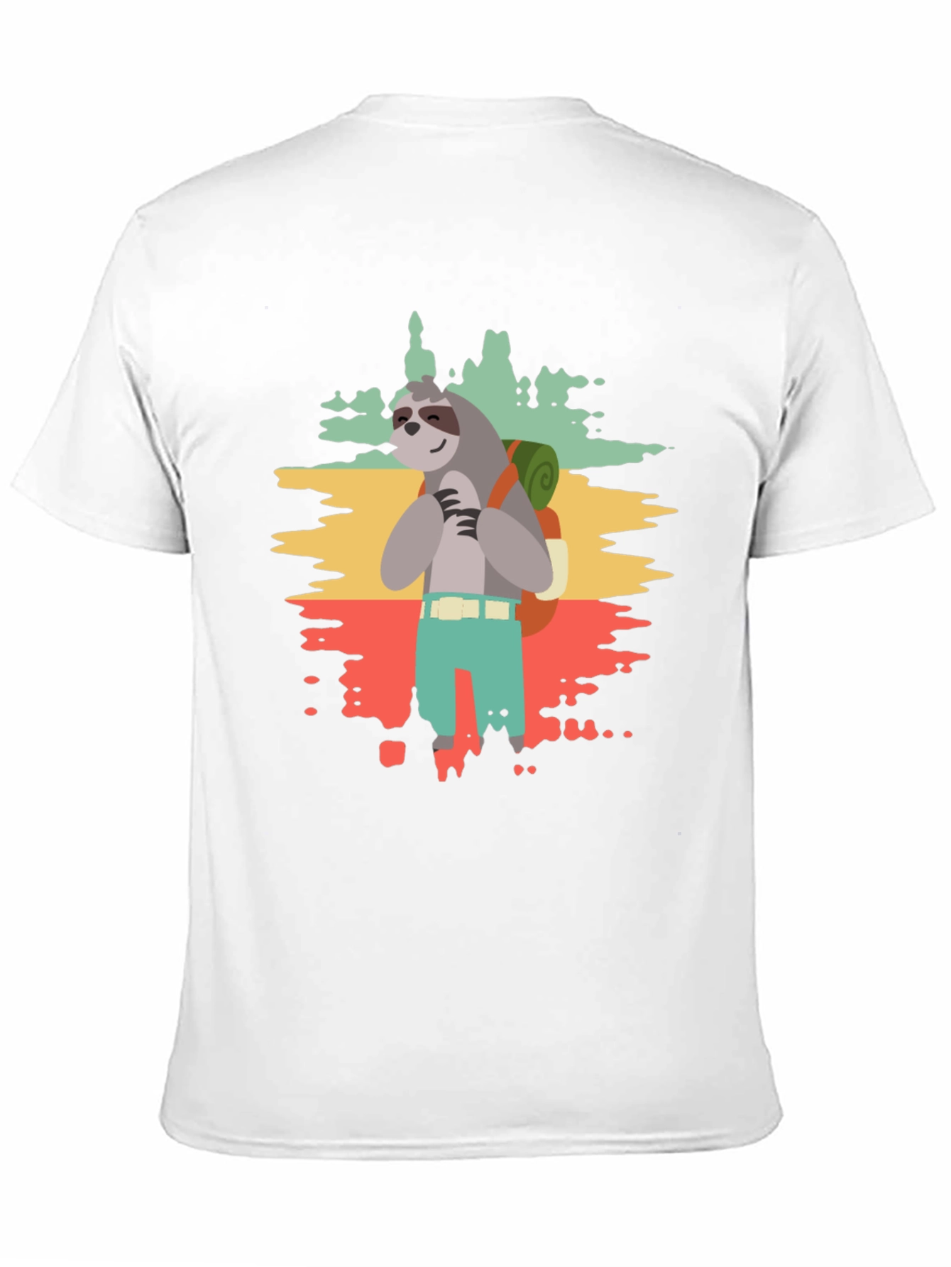 Sloth Hiker Graphic Tee - Mens Black T-Shirt