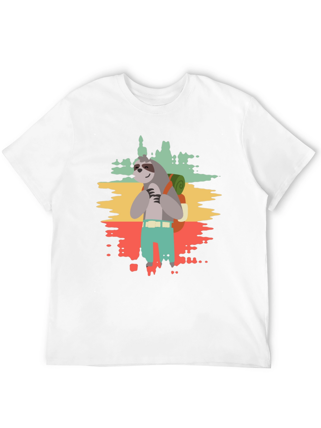 Sloth Hiker Graphic Tee - Mens Black T-Shirt