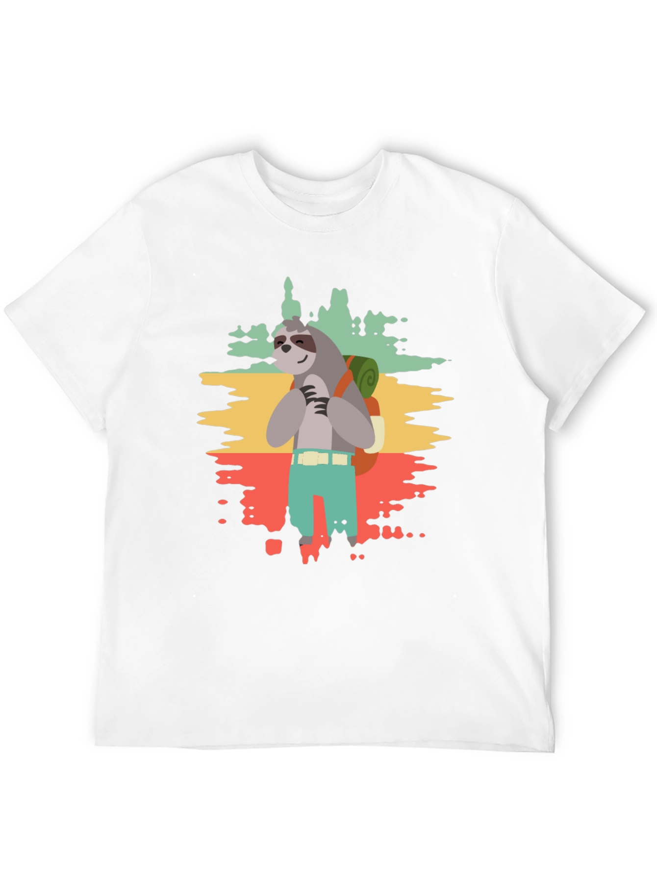 Sloth Hiker Graphic Tee - Mens Black T-Shirt