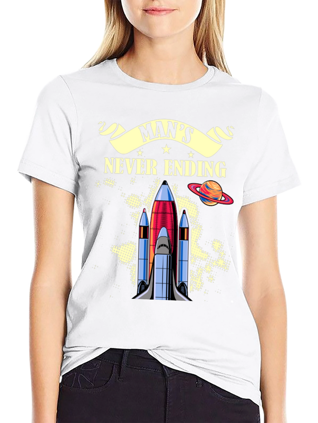 Mans Never Ending Space Mission Graphic Tee