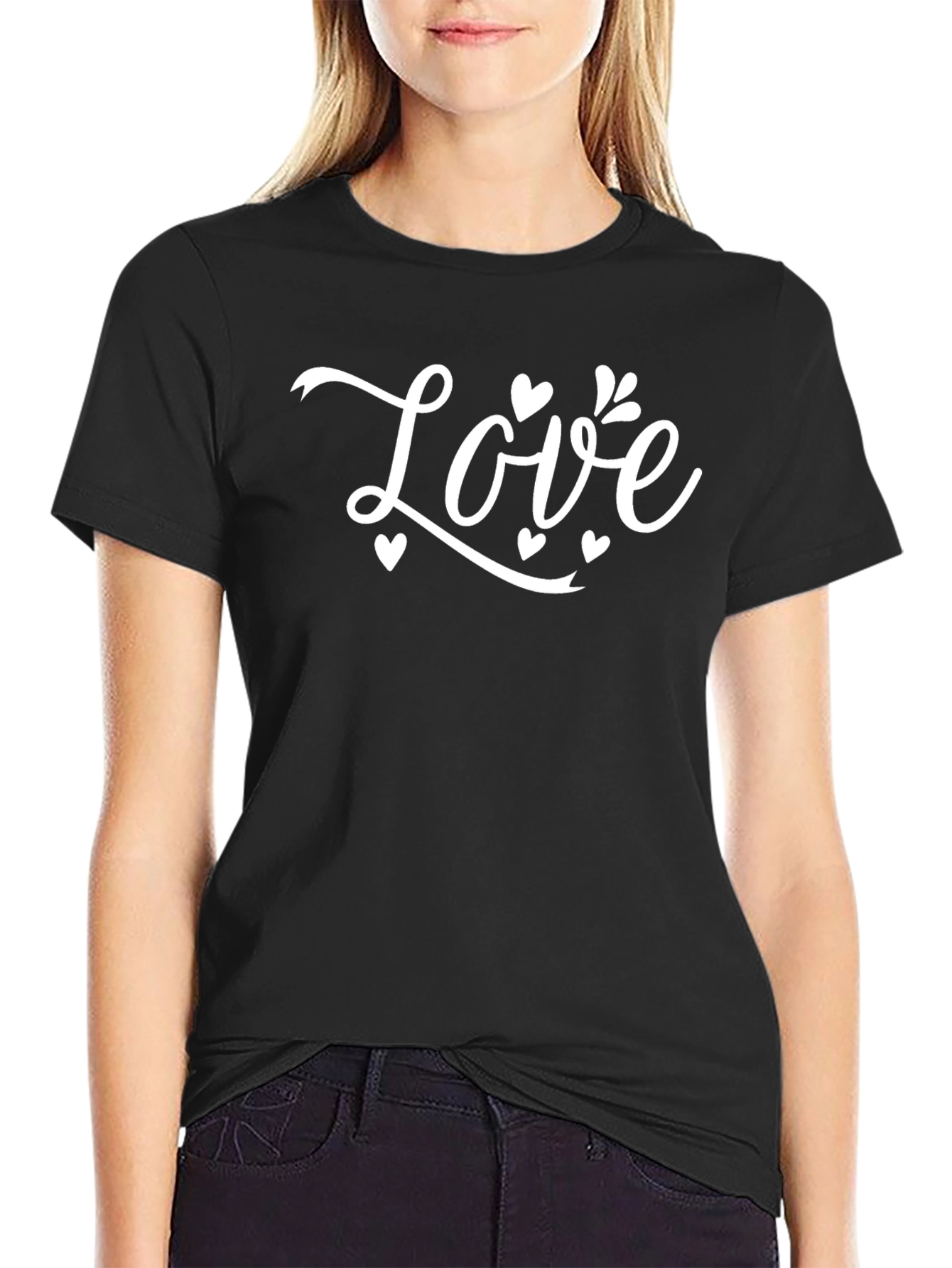 Love T-Shirt - Black Casual Tee