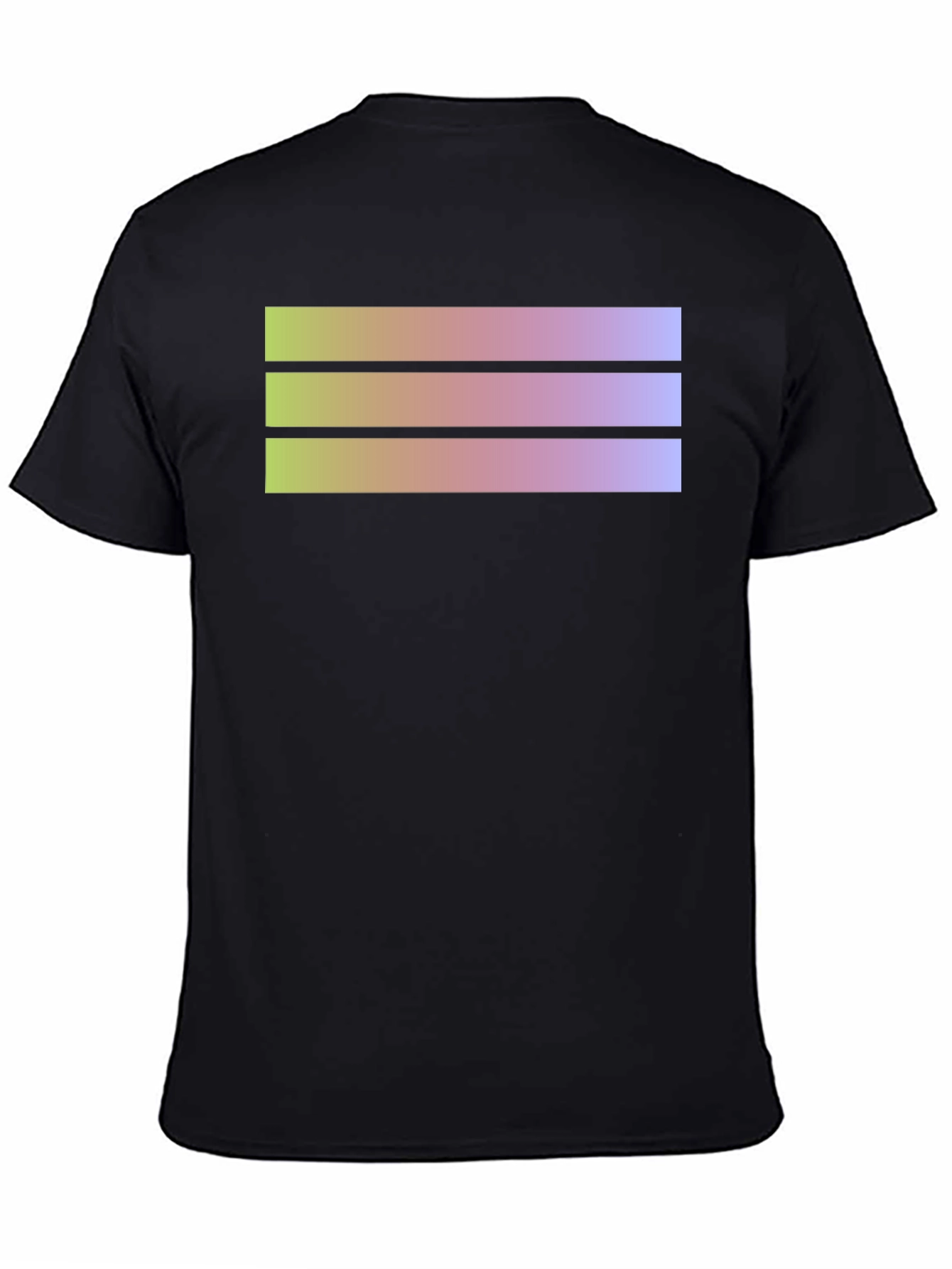 Gradient Stripe Graphic Black T-Shirt