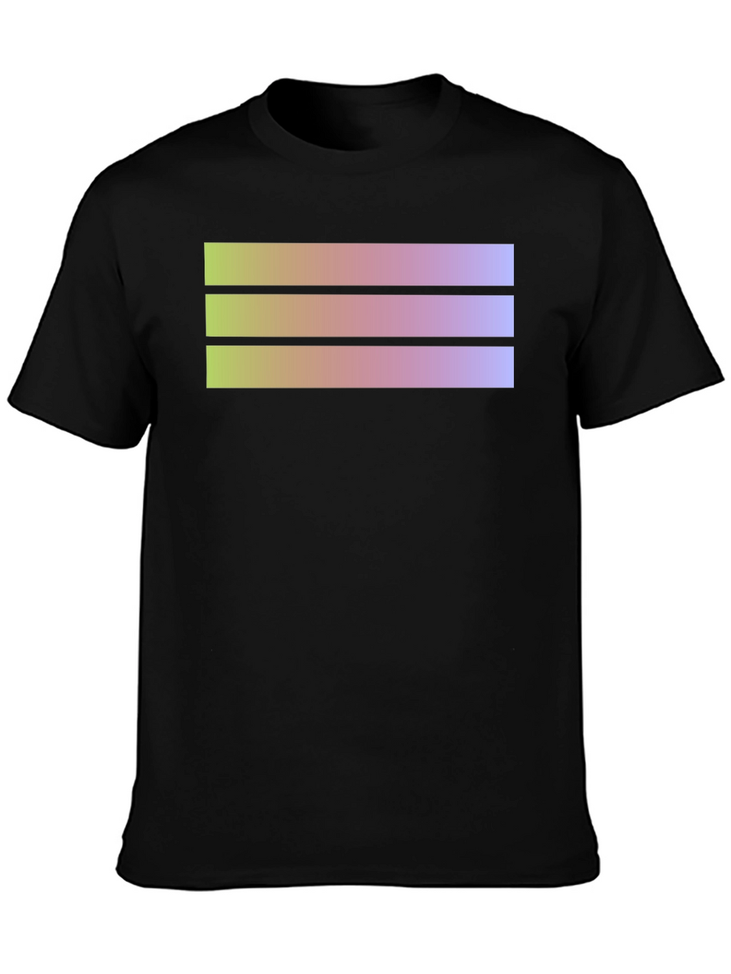 Gradient Stripe Graphic Black T-Shirt