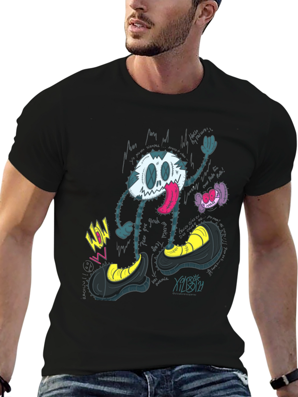 Cartoon Character Graphic Print T-Shirt