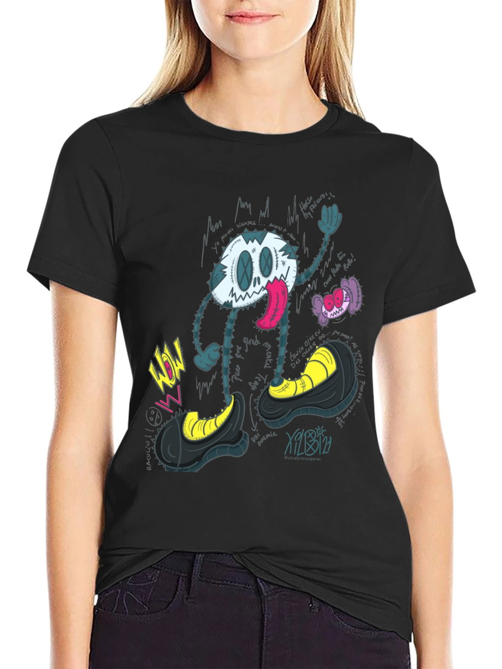 Cartoon Character Graphic Print T-Shirt