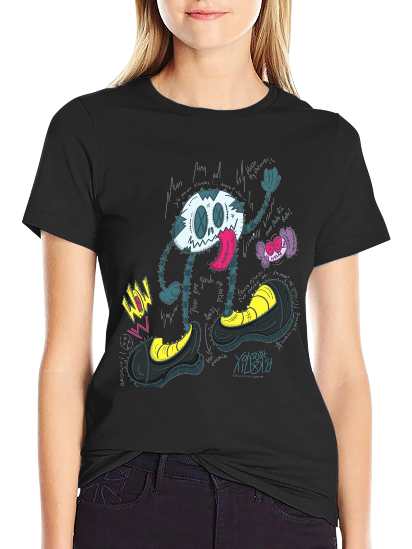 Cartoon Character Graphic Print T-Shirt