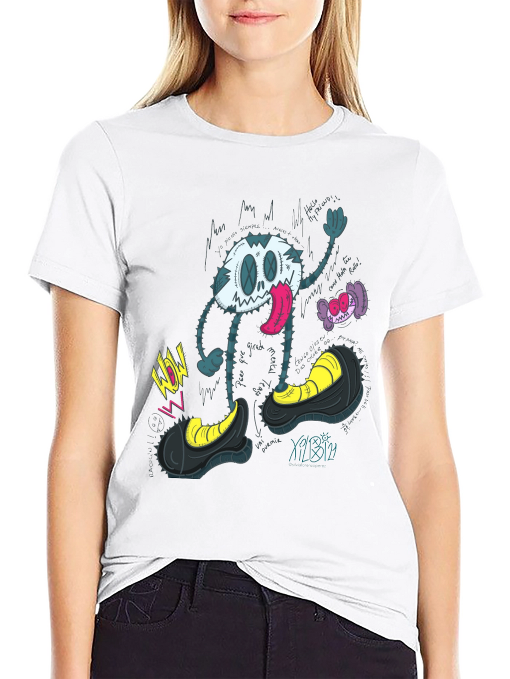 Cartoon Character Graphic Print T-Shirt