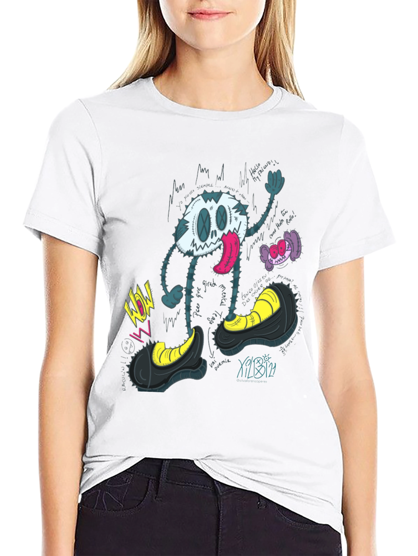 Cartoon Character Graphic Print T-Shirt