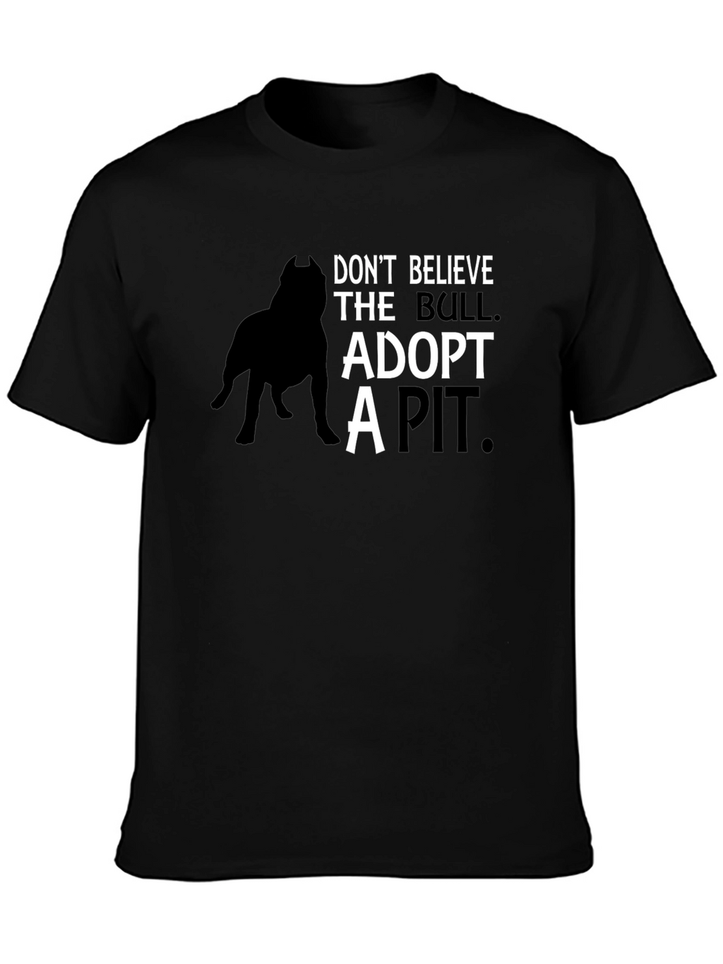 Adopt a Pit Bull T-Shirt - Black