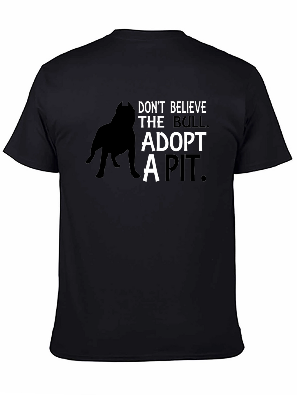Adopt a Pit Bull T-Shirt - Black