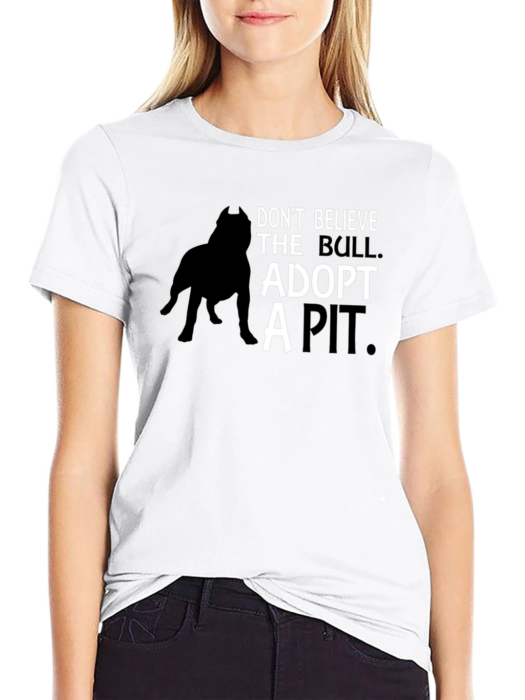 Adopt a Pit Bull T-Shirt - Black