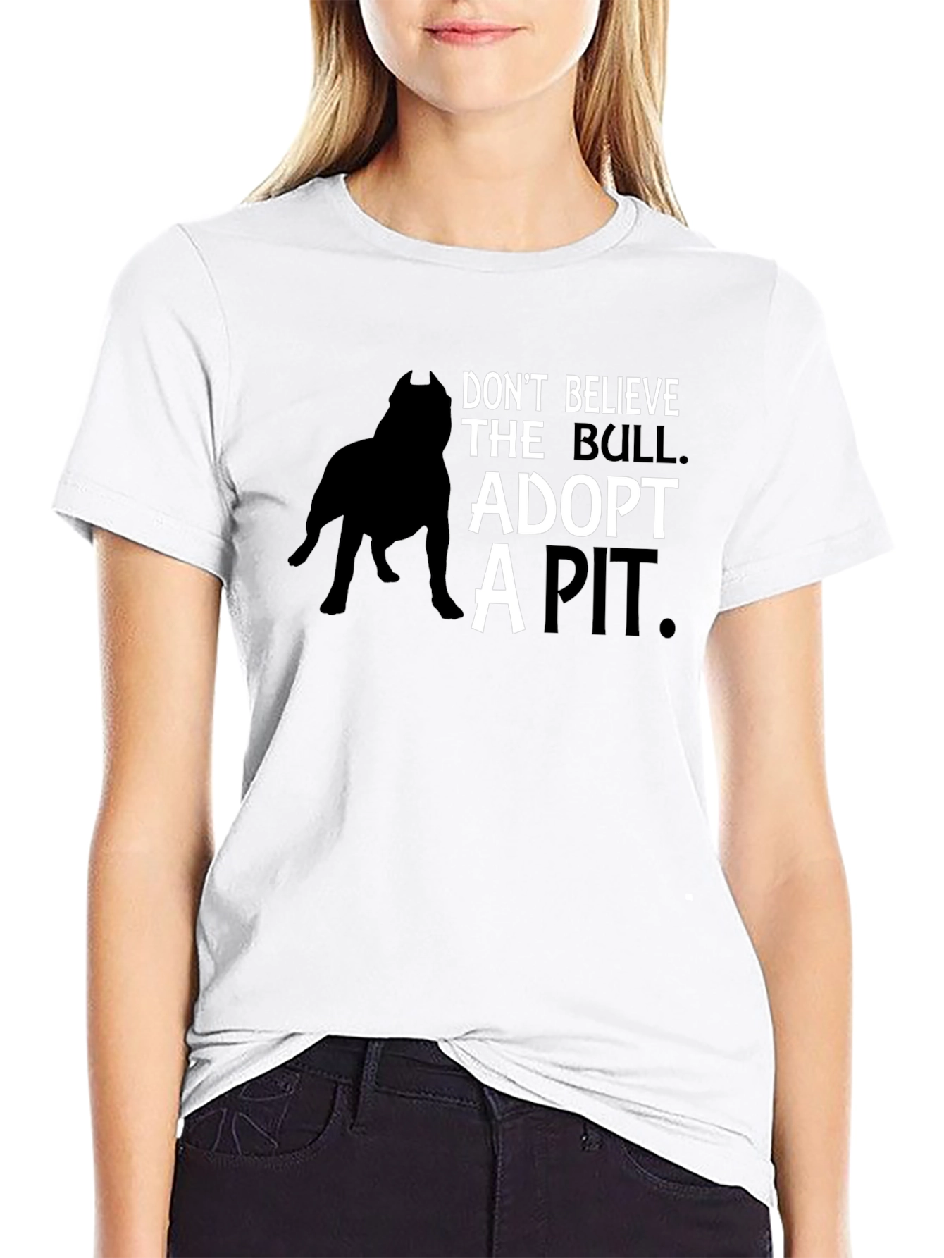 Adopt a Pit Bull T-Shirt - Black