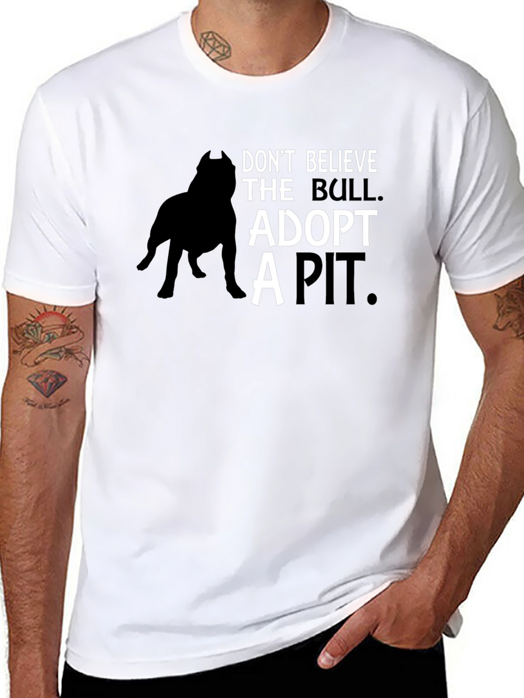 Adopt a Pit Bull T-Shirt - Black