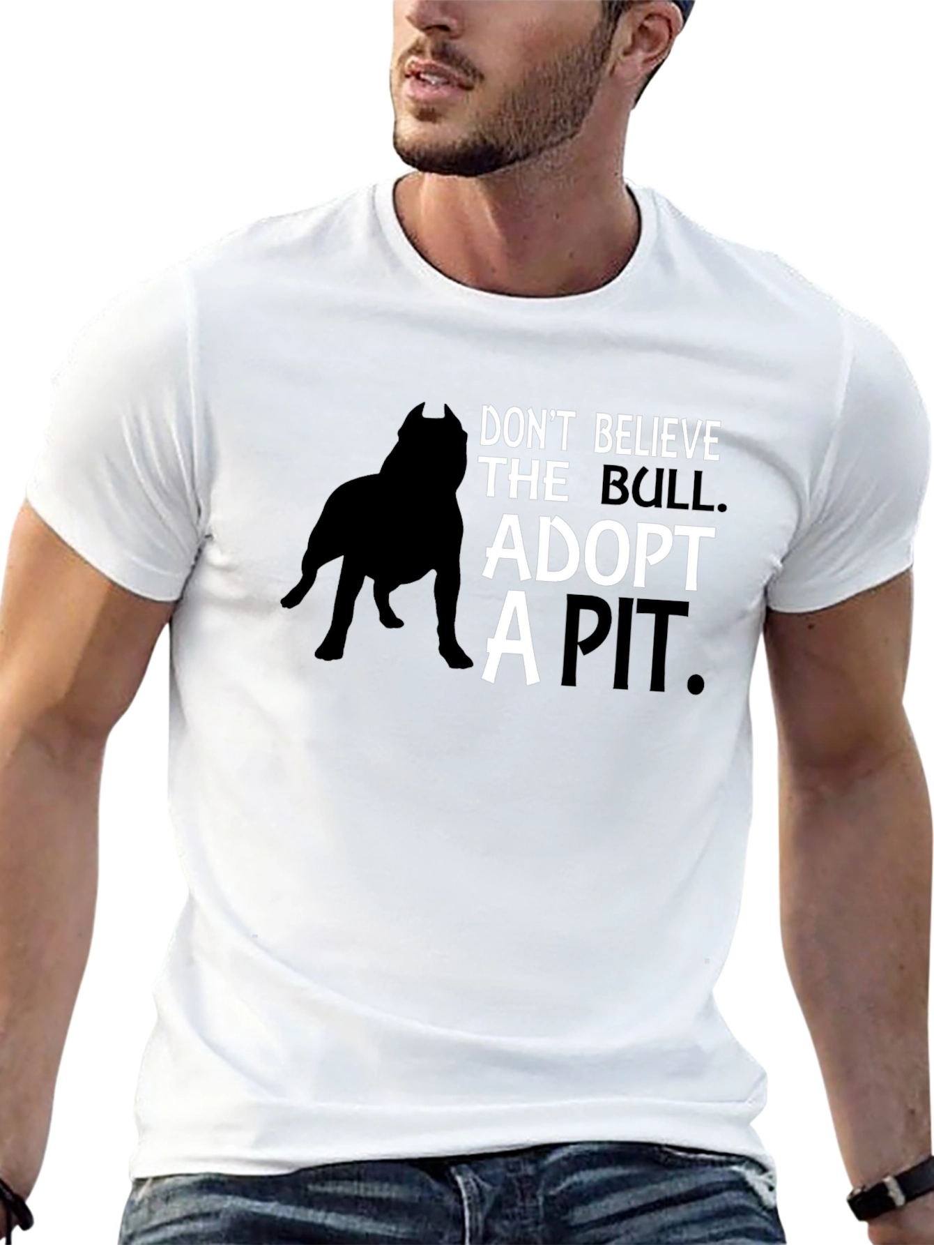 Adopt a Pit Bull T-Shirt - Black