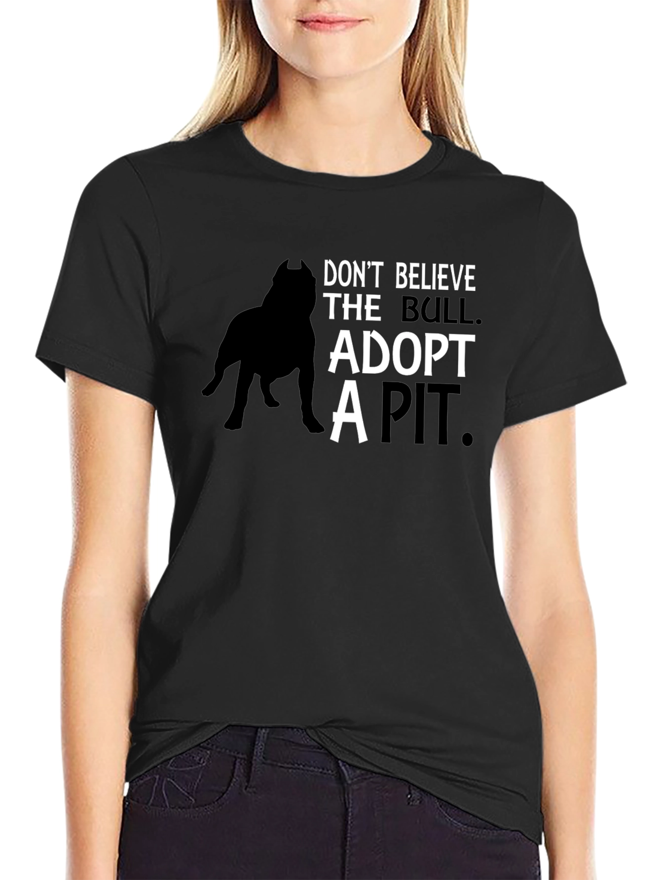 Adopt a Pit Bull T-Shirt - Black