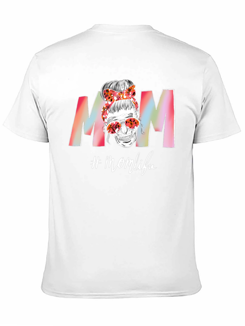 Mom Life T-Shirt: Skull Messy Bun Tee