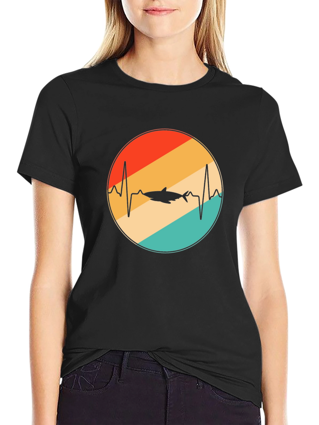 Shark Heartbeat Retro T-Shirt