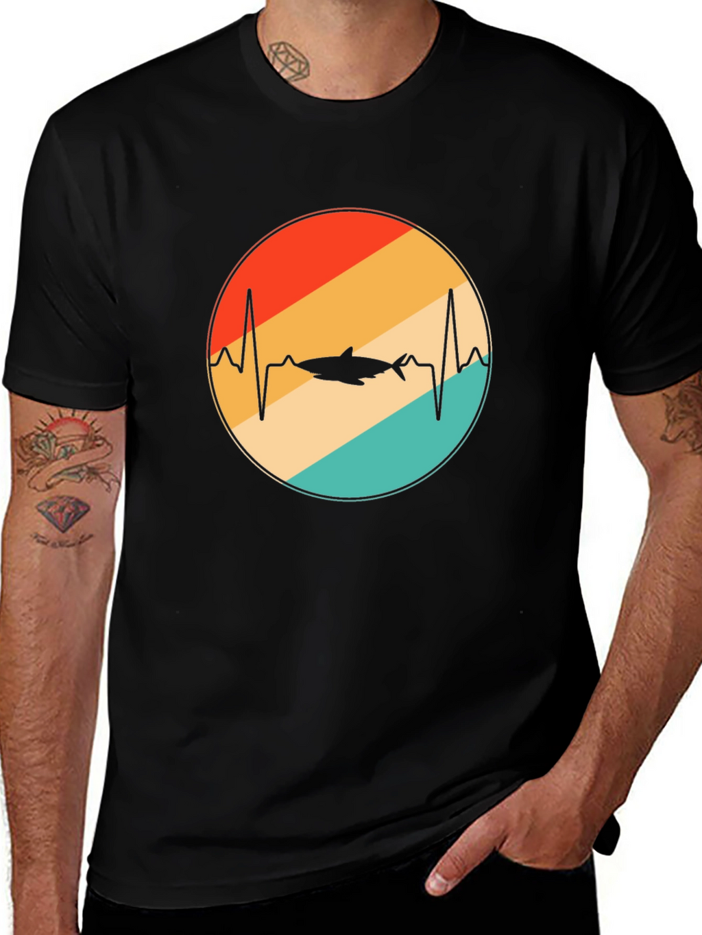 Shark Heartbeat Retro T-Shirt