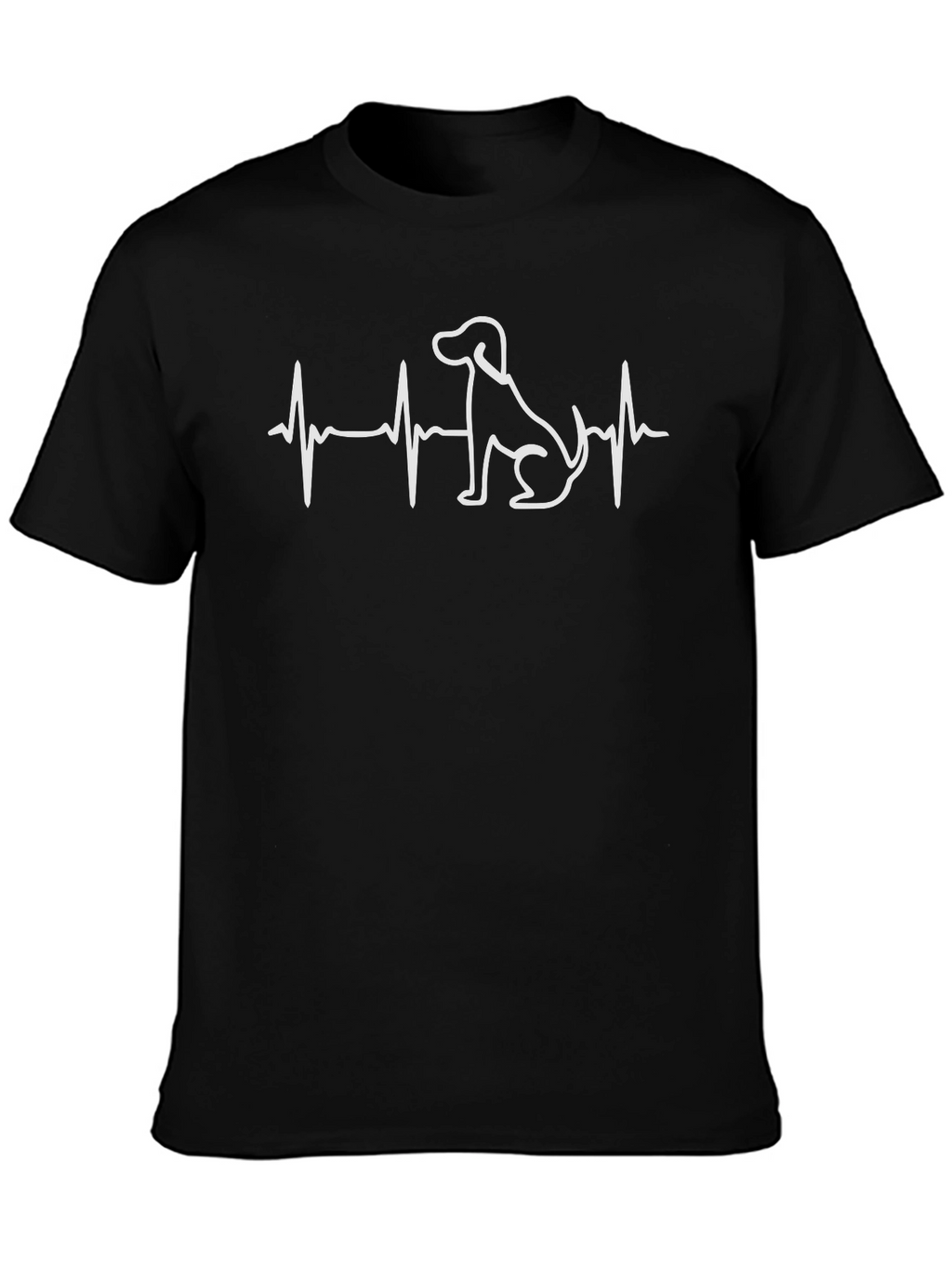 Dog Heartbeat T-Shirt - Black Cotton Blend