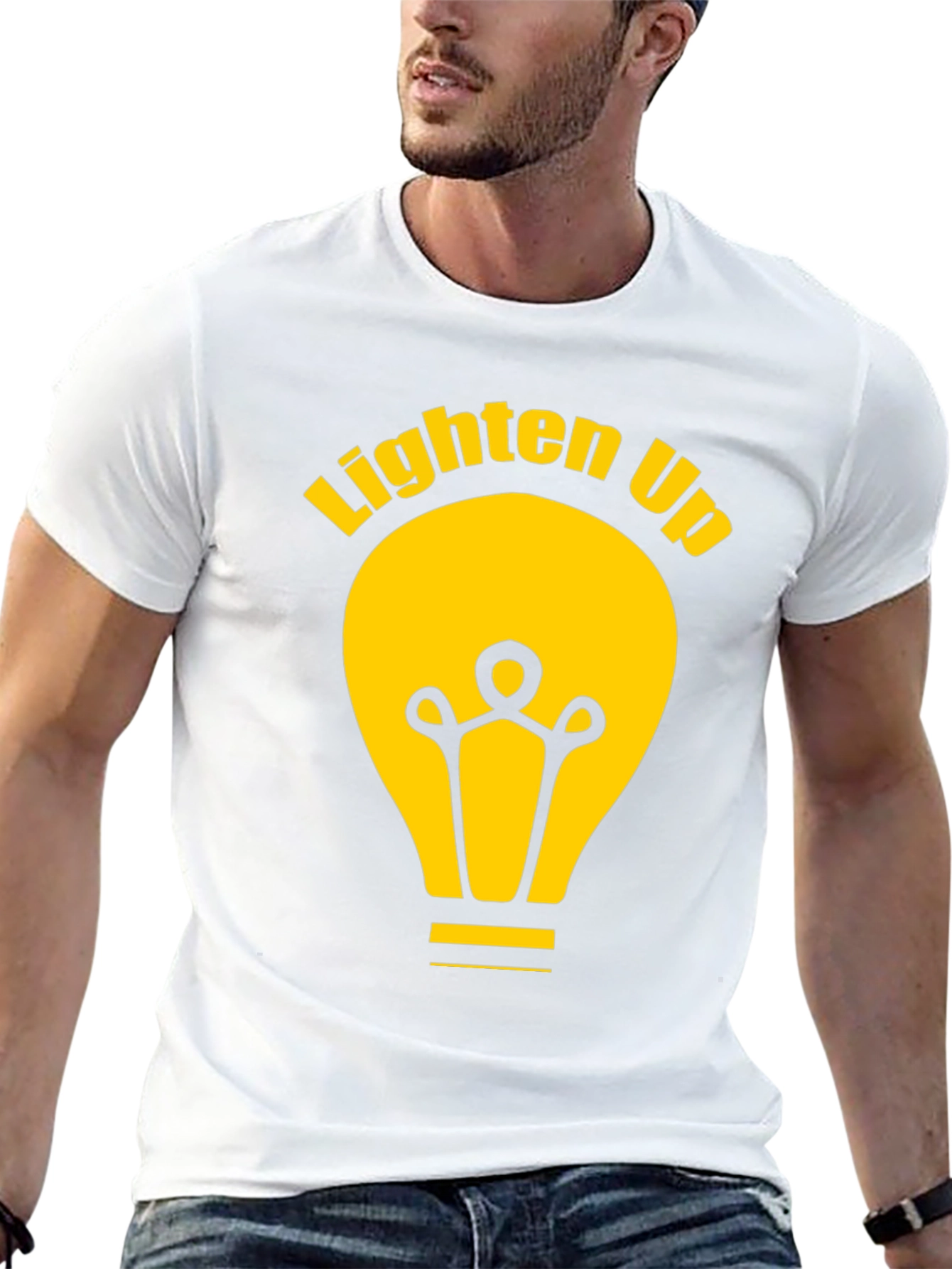 Lighten Up Black Graphic Tee Shirt
