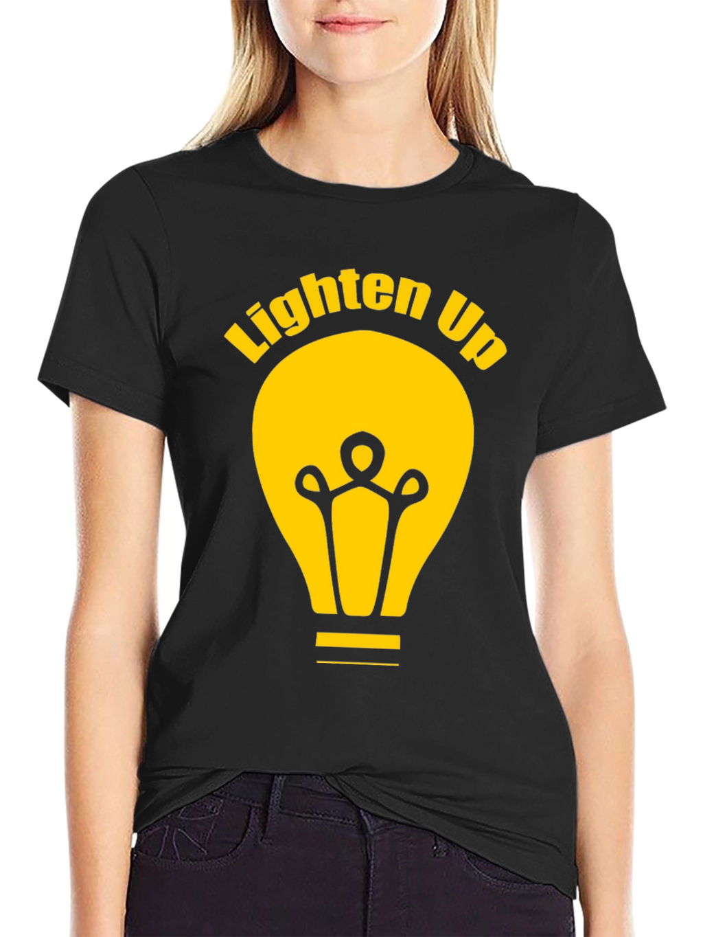 Lighten Up Black Graphic Tee Shirt