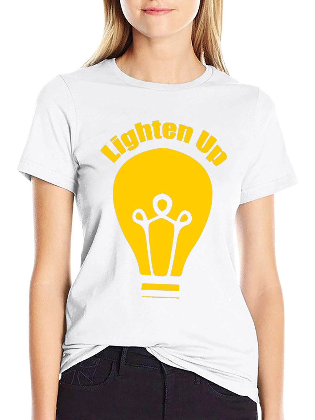 Lighten Up Black Graphic Tee Shirt