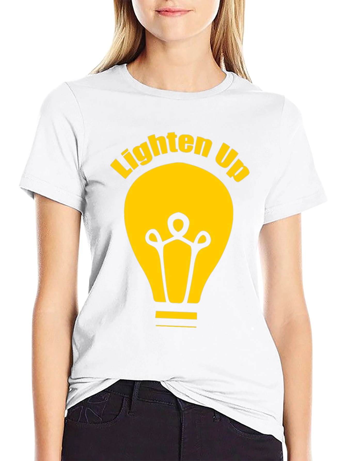 Lighten Up Black Graphic Tee Shirt