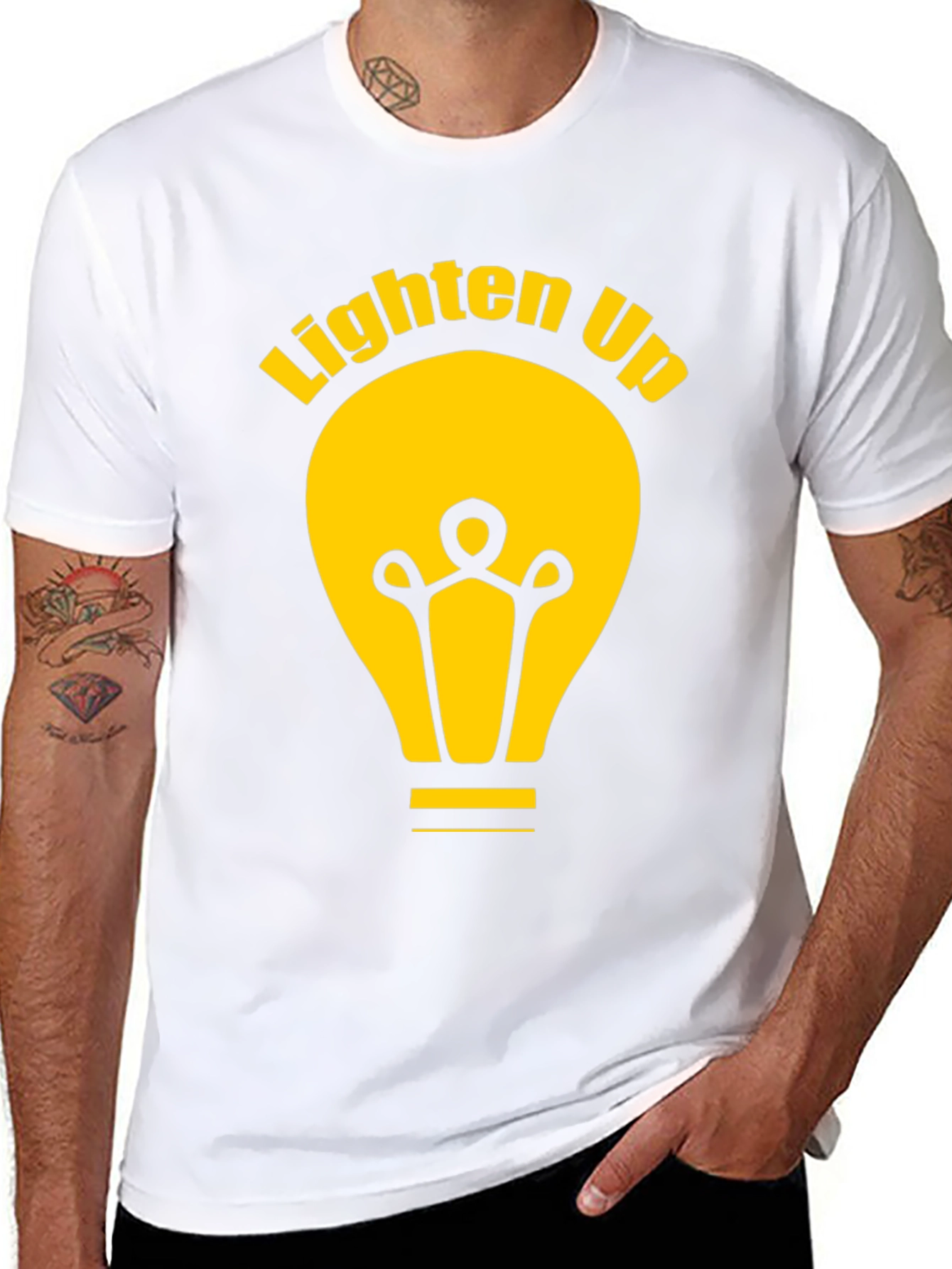 Lighten Up Black Graphic Tee Shirt