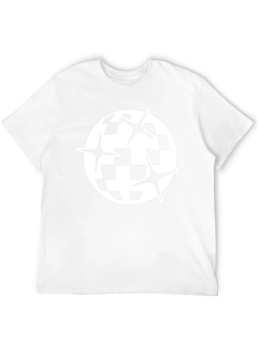 Checkered Globe Starburst Black T-Shirt