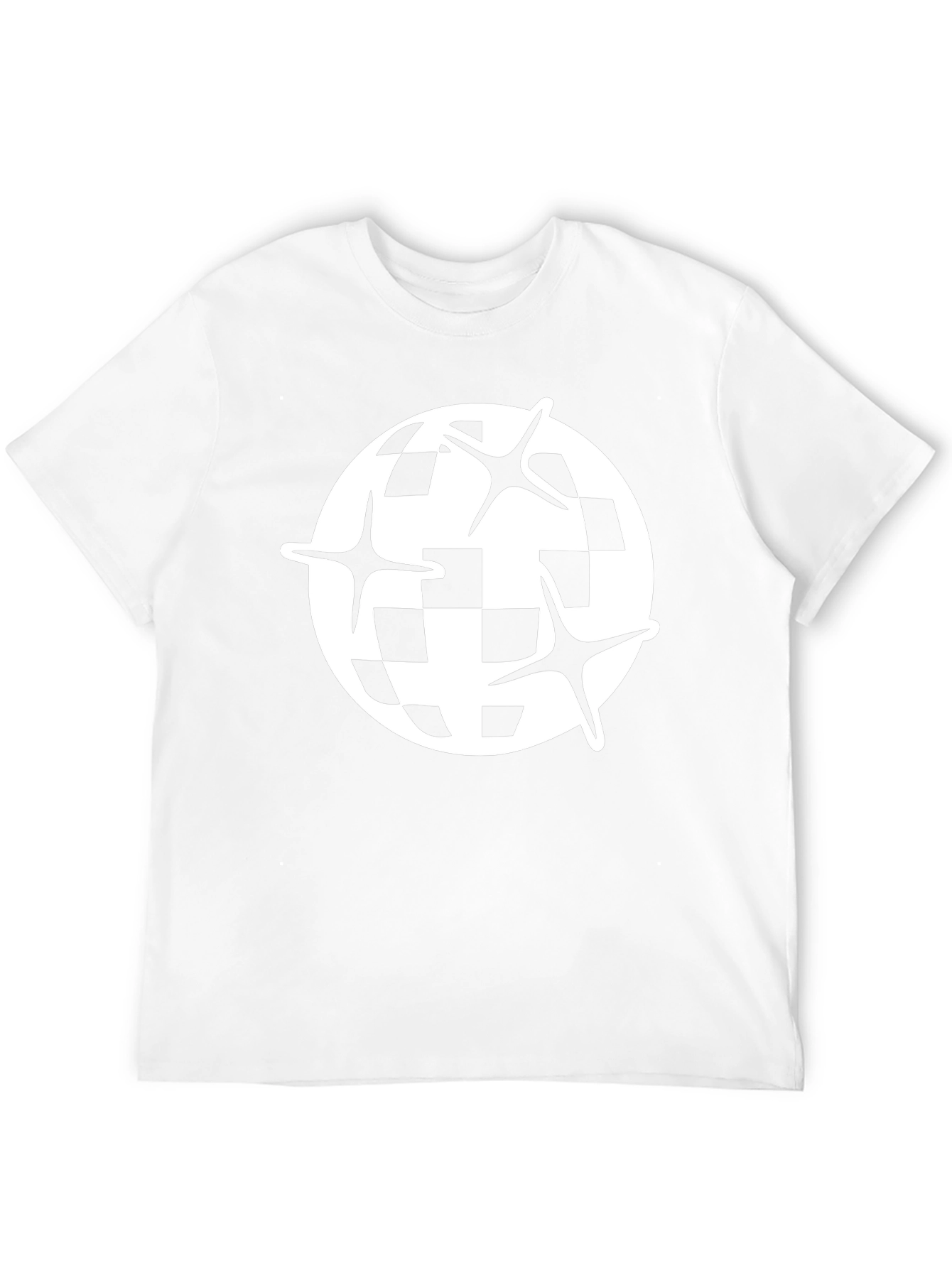 Checkered Globe Starburst Black T-Shirt