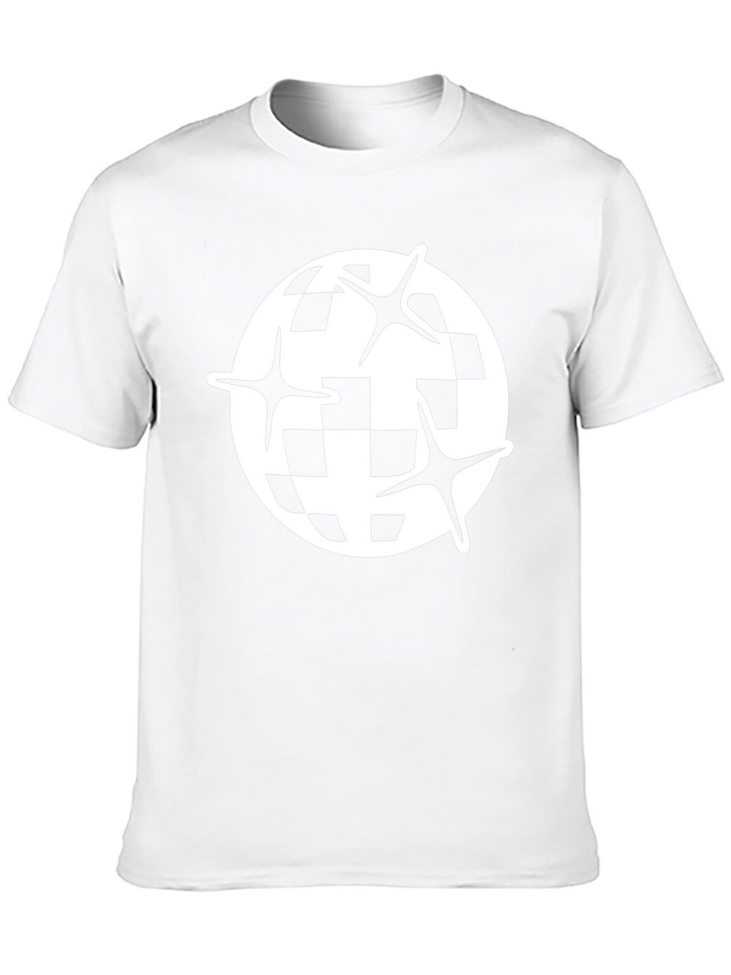 Checkered Globe Starburst Black T-Shirt