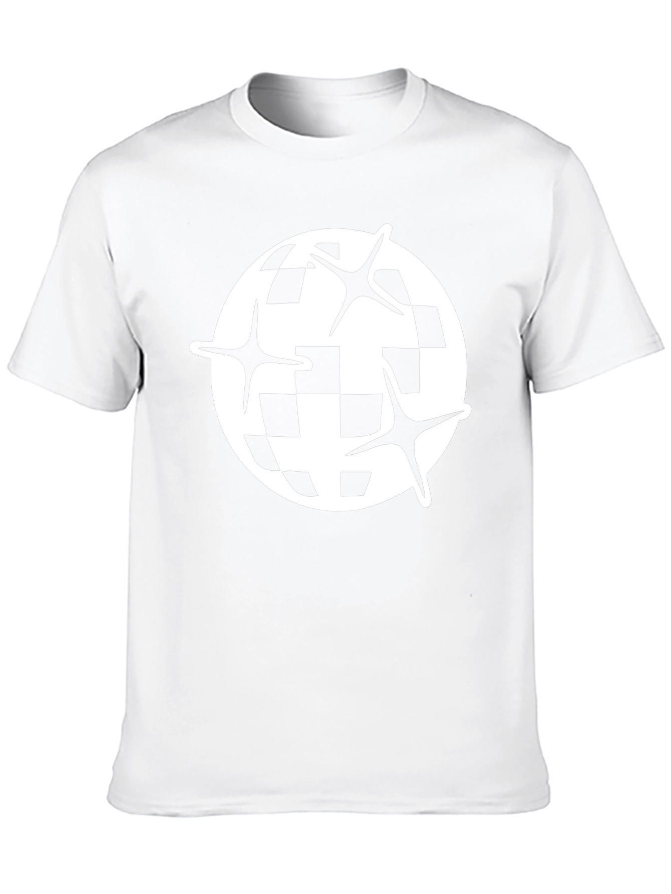 Checkered Globe Starburst Black T-Shirt