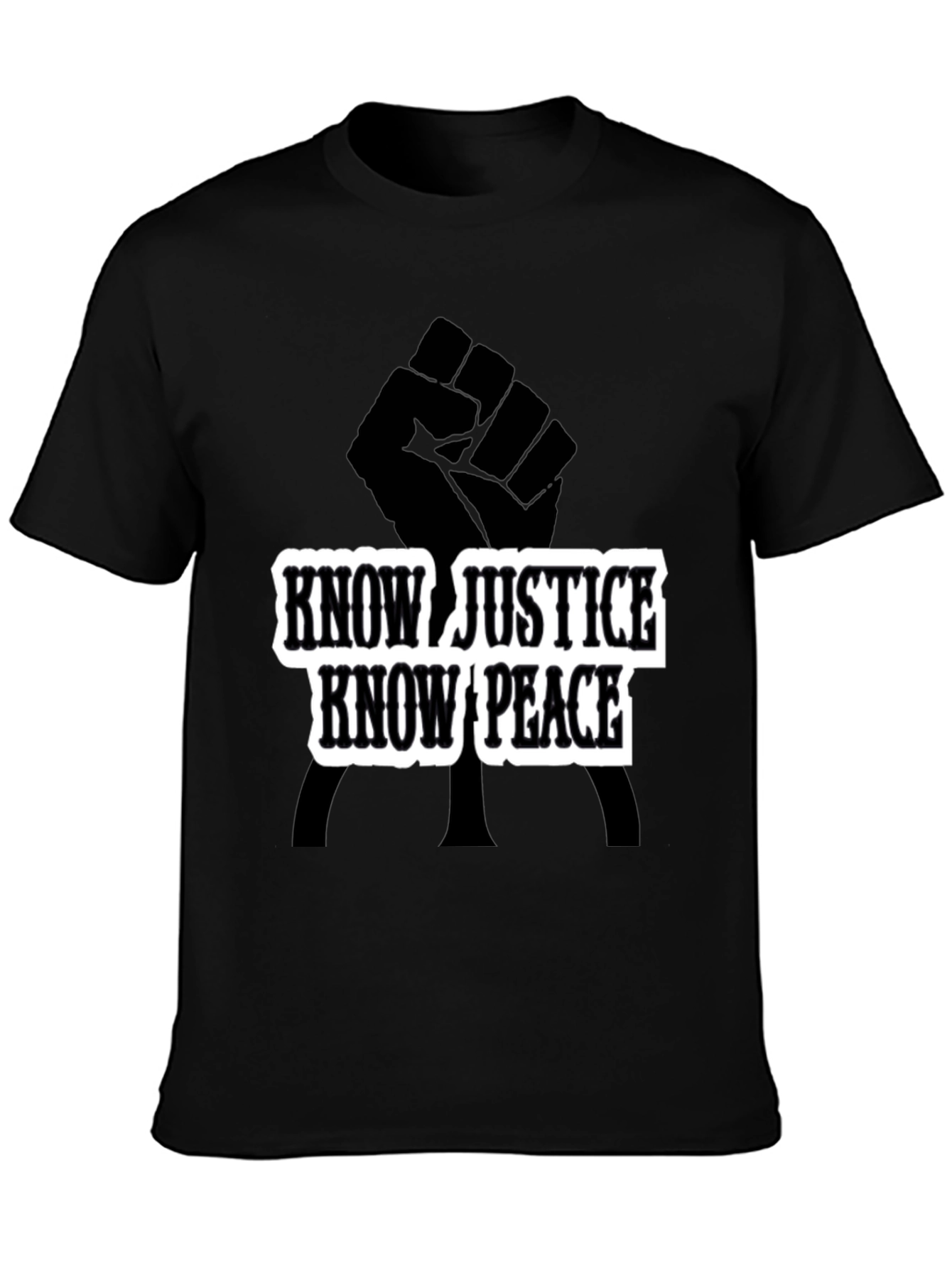 Know Justice Know Peace Black T-Shirt