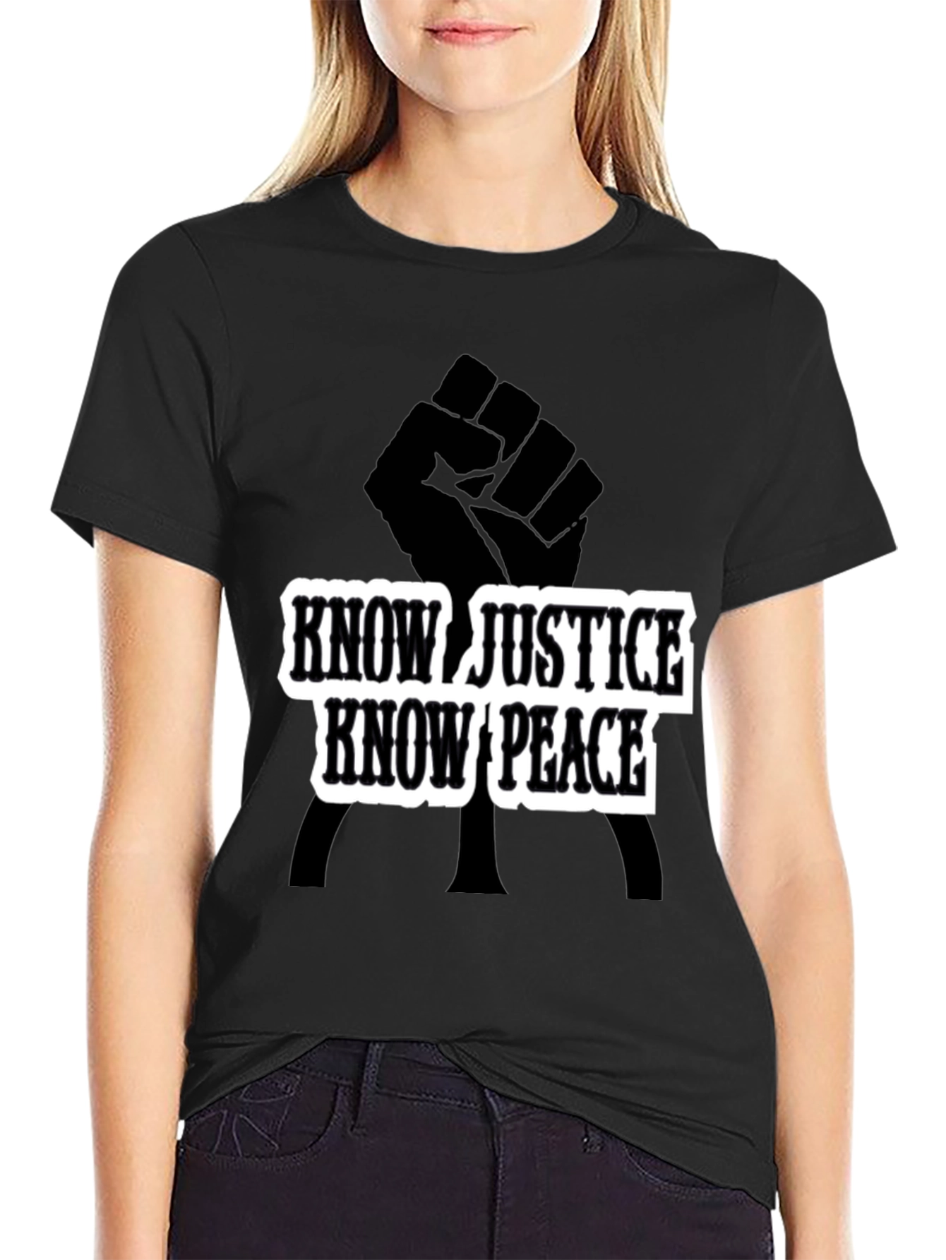 Know Justice Know Peace Black T-Shirt