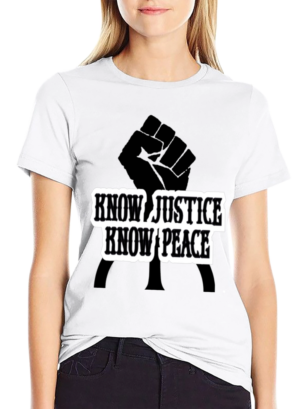Know Justice Know Peace Black T-Shirt