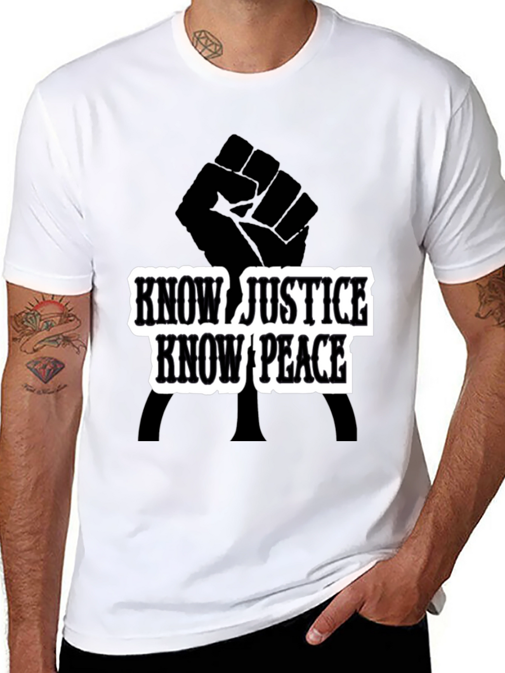 Know Justice Know Peace Black T-Shirt