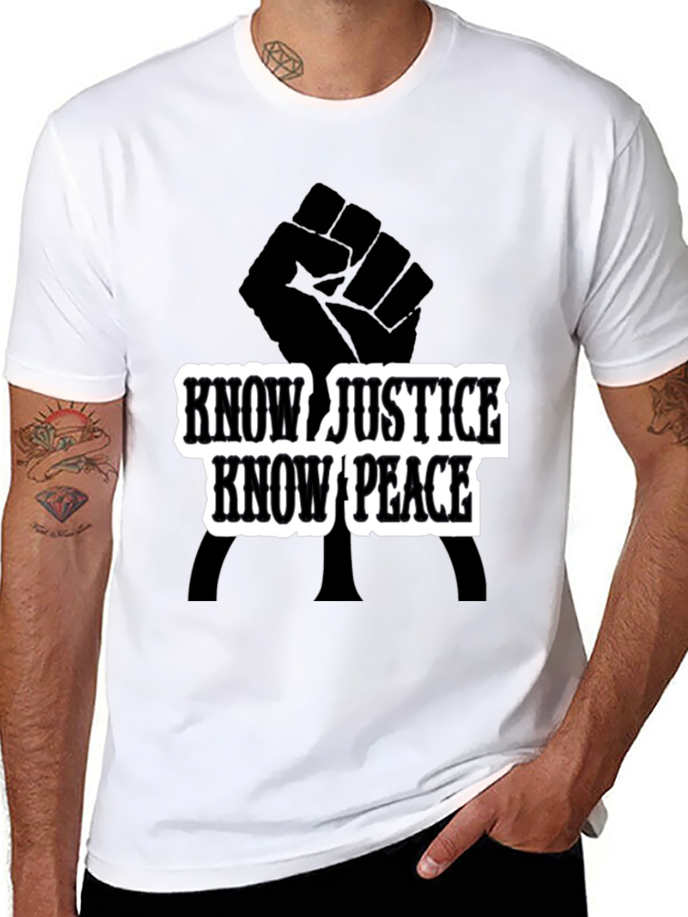 Know Justice Know Peace Black T-Shirt
