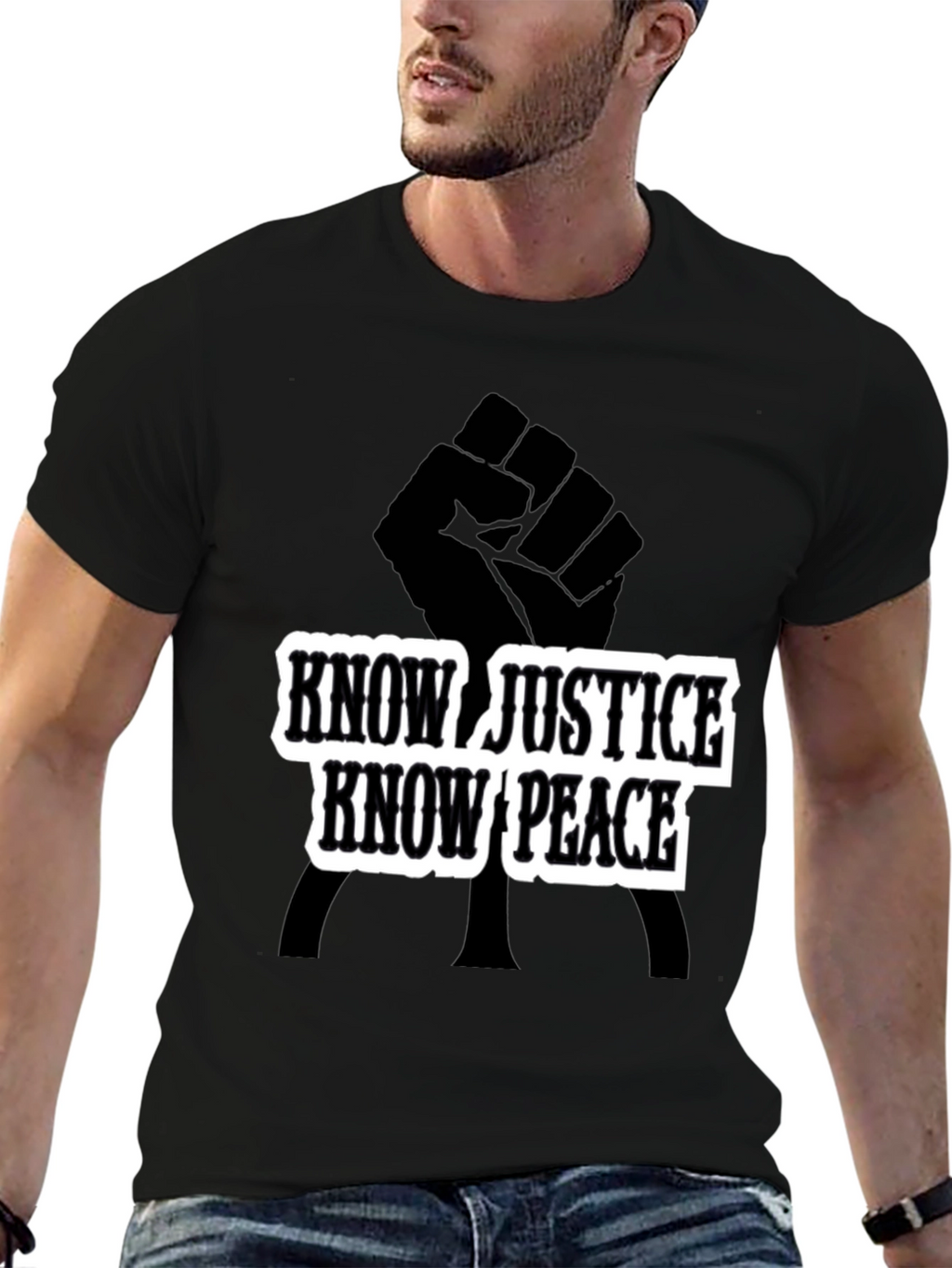 Know Justice Know Peace Black T-Shirt