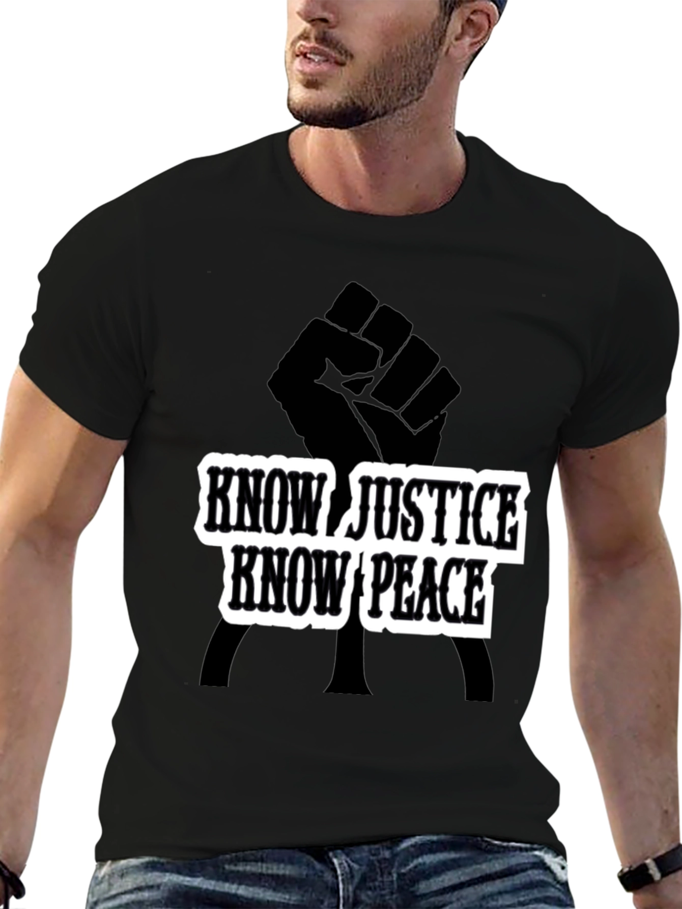 Know Justice Know Peace Black T-Shirt