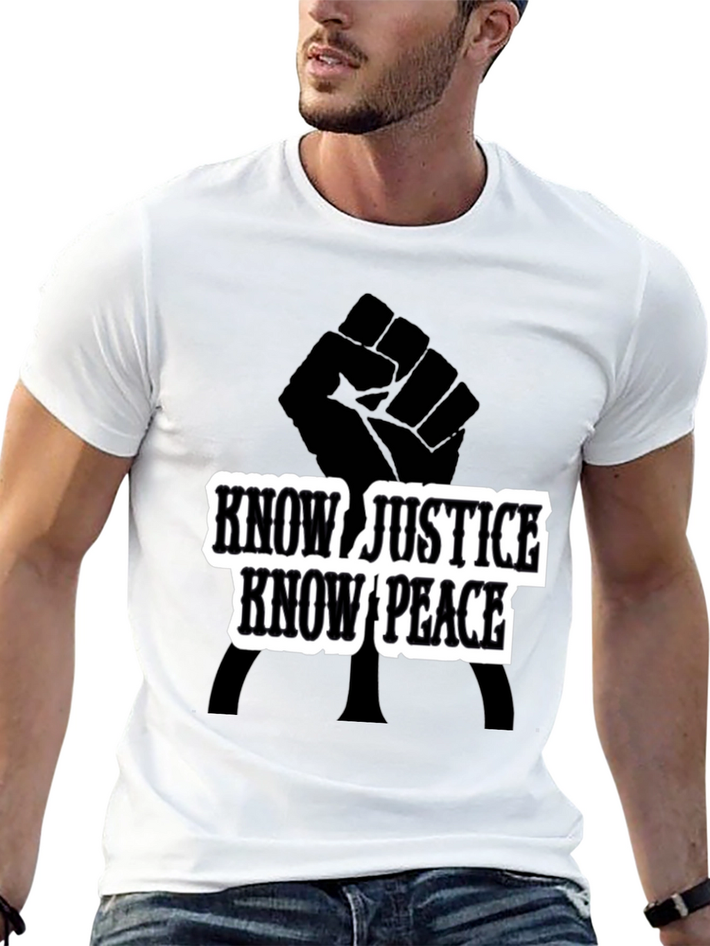 Know Justice Know Peace Black T-Shirt