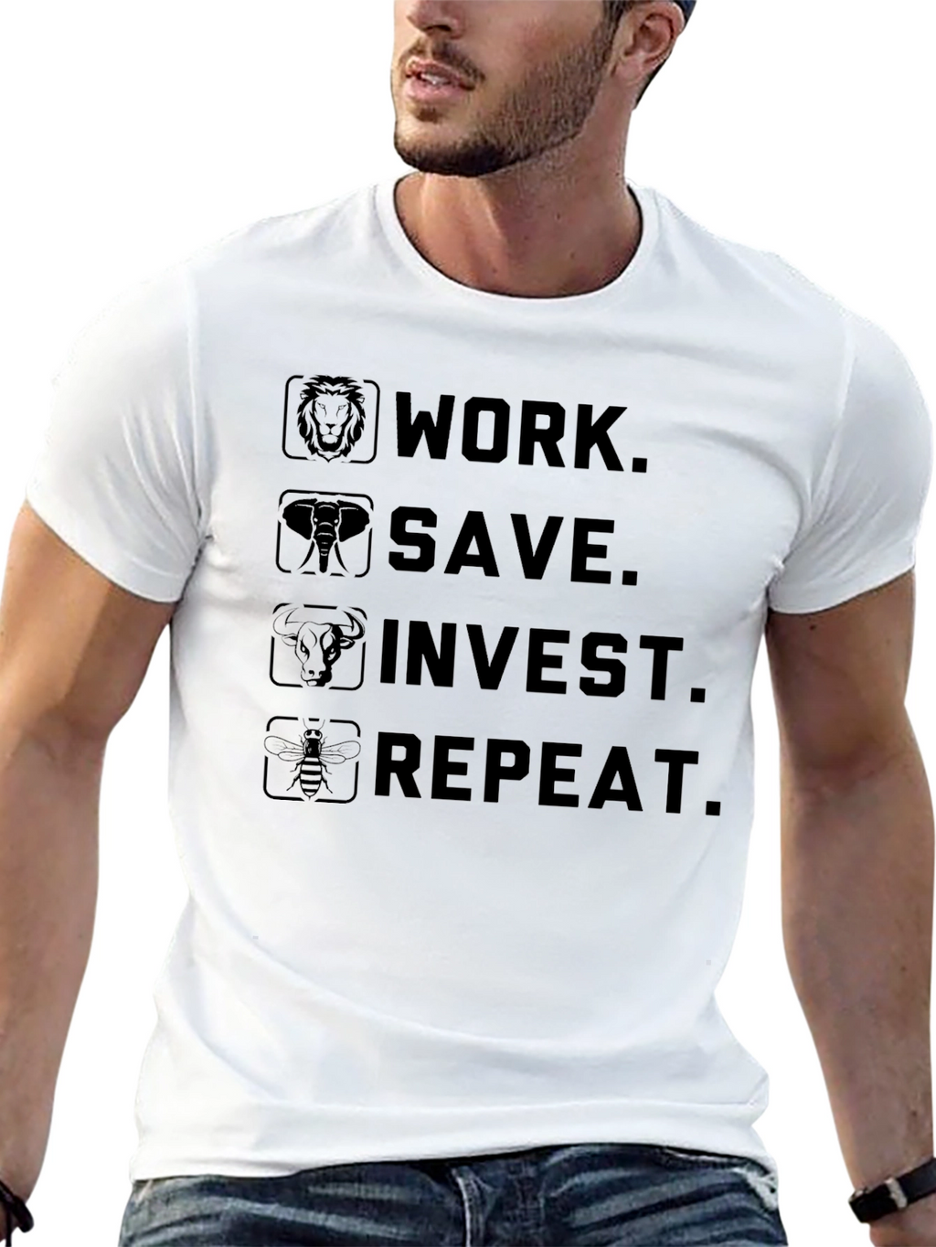 Work Save Invest Repeat Graphic Tee