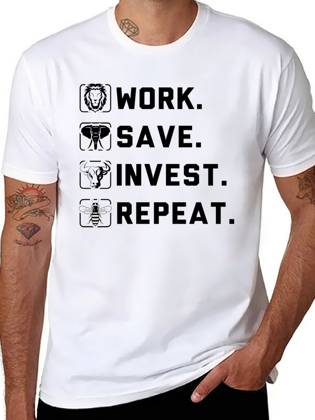 Work Save Invest Repeat Graphic Tee