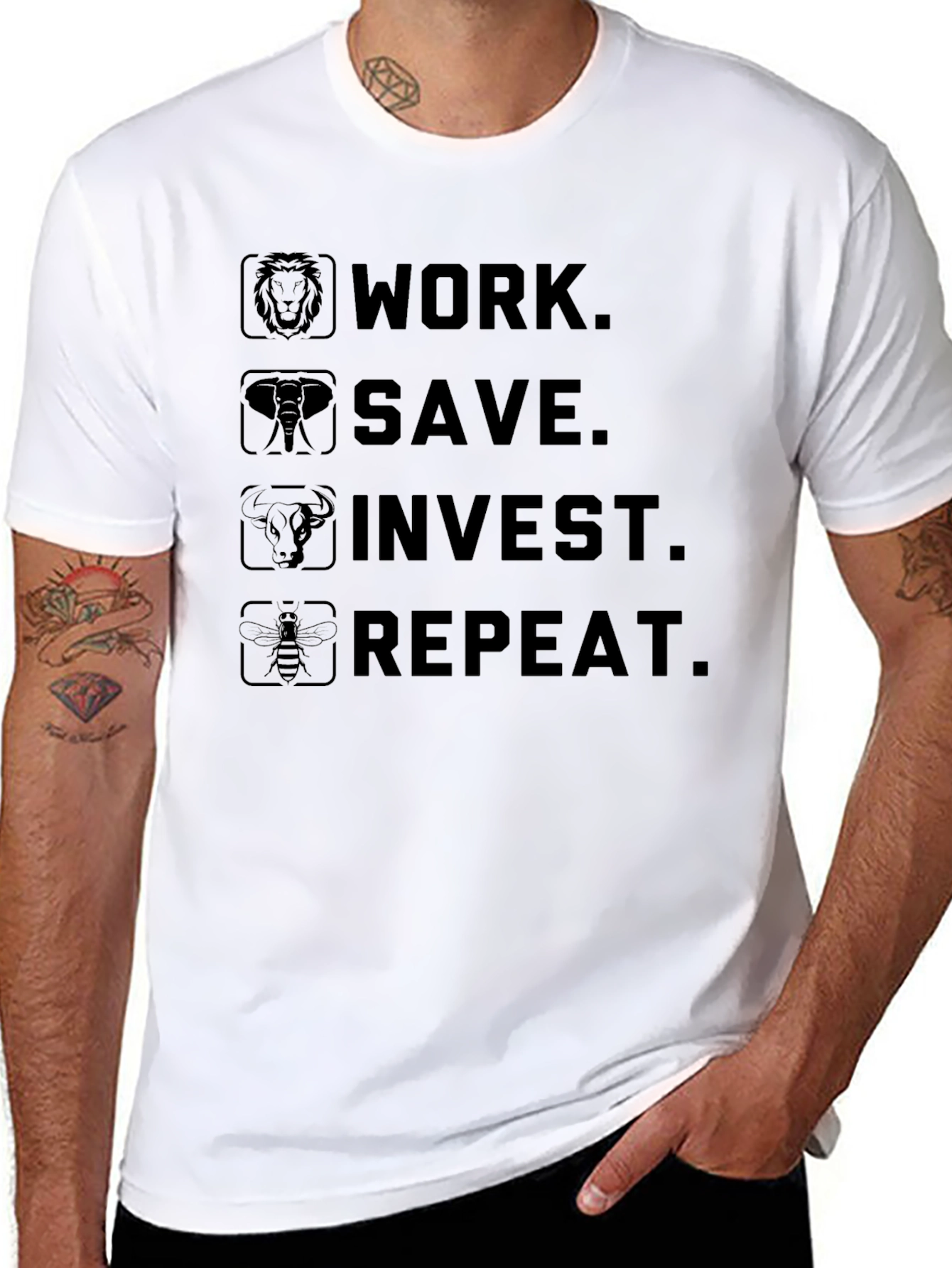 Work Save Invest Repeat Graphic Tee