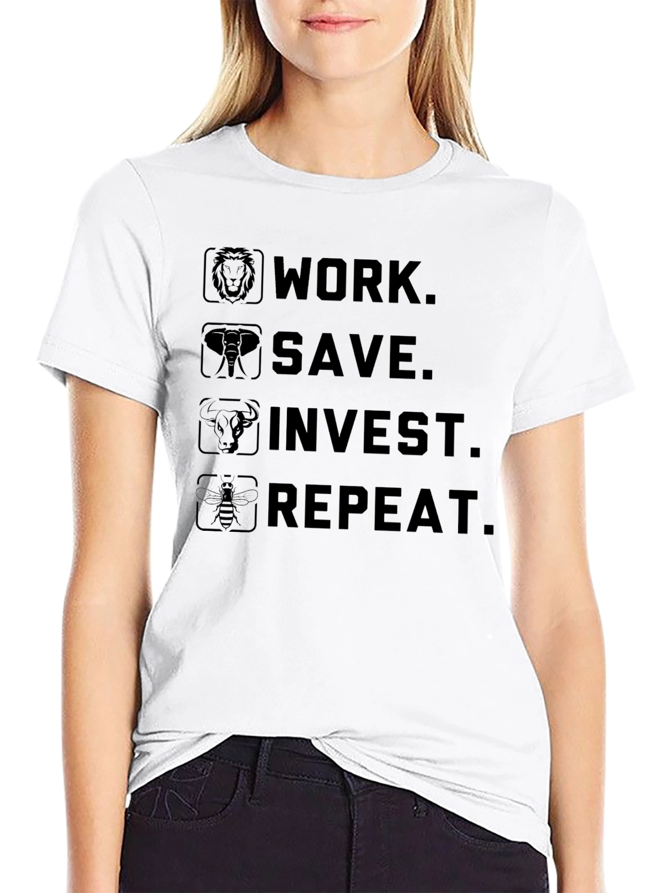 Work Save Invest Repeat Graphic Tee