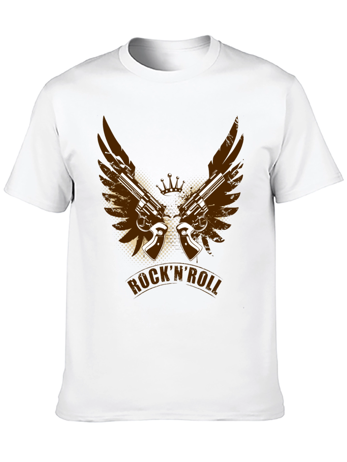 RocknRoll T-Shirt with Gun and Wing Design