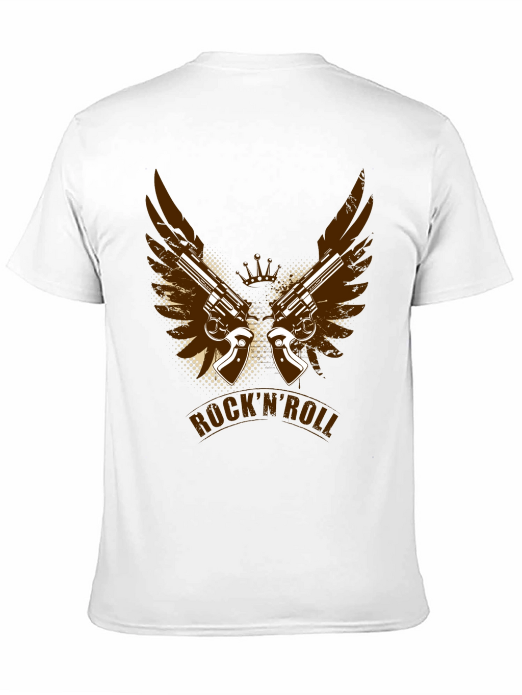RocknRoll T-Shirt with Gun and Wing Design